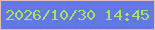 文字の大きさ：2、枠の色：e0bbbf、背景の色：6378e3、文字の色：a5e363 無料ブログパーツのブログ時計