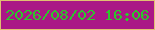 文字の大きさ：3、枠の色：e0bf72、背景の色：aa1786、文字の色：2cc72c 無料ブログパーツのブログ時計