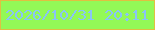 文字の大きさ：4、枠の色：e0c041、背景の色：93f957、文字の色：89c4f8 無料ブログパーツのブログ時計