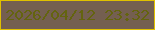 文字の大きさ：2、枠の色：e0c100、背景の色：745f50、文字の色：64640f 無料ブログパーツのブログ時計