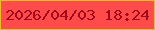 文字の大きさ：2、枠の色：e0c121、背景の色：ff4c4a、文字の色：a10a1d 無料ブログパーツのブログ時計