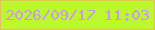 文字の大きさ：5、枠の色：e0c457、背景の色：bdf82c、文字の色：ca99e9 無料ブログパーツのブログ時計