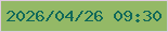 文字の大きさ：4、枠の色：e0cbe2、背景の色：94b966、文字の色：116959 無料ブログパーツのブログ時計