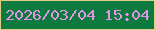 文字の大きさ：5、枠の色：e0cc83、背景の色：0d7a3f、文字の色：e595e5 無料ブログパーツのブログ時計