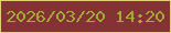 文字の大きさ：4、枠の色：e0ce77、背景の色：843334、文字の色：a5aa35 無料ブログパーツのブログ時計