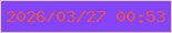 文字の大きさ：5、枠の色：e0ceba、背景の色：8344fa、文字の色：e65150 無料ブログパーツのブログ時計