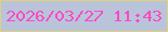 文字の大きさ：3、枠の色：e0d179、背景の色：b9c4db、文字の色：fb4ac3 無料ブログパーツのブログ時計