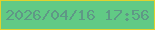 文字の大きさ：3、枠の色：e0d22d、背景の色：61ca85、文字の色：5f9886 無料ブログパーツのブログ時計