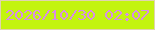 文字の大きさ：2、枠の色：e0d4af、背景の色：c3f40f、文字の色：d98ee7 無料ブログパーツのブログ時計