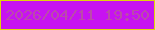 文字の大きさ：2、枠の色：e0d50a、背景の色：c713f1、文字の色：bb4aaa 無料ブログパーツのブログ時計