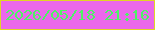 文字の大きさ：5、枠の色：e0d625、背景の色：eb68eb、文字の色：4df365 無料ブログパーツのブログ時計