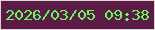 文字の大きさ：2、枠の色：e0d6d1、背景の色：5c1b47、文字の色：66fd5f 無料ブログパーツのブログ時計
