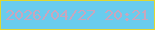 文字の大きさ：4、枠の色：e0d730、背景の色：6acced、文字の色：c9a6bd 無料ブログパーツのブログ時計