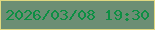 文字の大きさ：2、枠の色：e0d880、背景の色：6c8e74、文字の色：0c8f43 無料ブログパーツのブログ時計