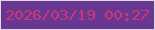 文字の大きさ：4、枠の色：e0d8e7、背景の色：673791、文字の色：cc3776 無料ブログパーツのブログ時計