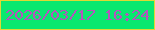 文字の大きさ：4、枠の色：e0d933、背景の色：0ae86f、文字の色：b554bd 無料ブログパーツのブログ時計