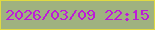 文字の大きさ：2、枠の色：e0da42、背景の色：9fb280、文字の色：bd1ad8 無料ブログパーツのブログ時計