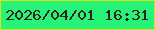 文字の大きさ：3、枠の色：e0de14、背景の色：25f478、文字の色：2f231d 無料ブログパーツのブログ時計