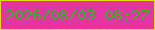 文字の大きさ：1、枠の色：e0df0c、背景の色：e234a3、文字の色：29b91c 無料ブログパーツのブログ時計