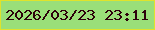文字の大きさ：1、枠の色：e0e32b、背景の色：9adf79、文字の色：2d010b 無料ブログパーツのブログ時計