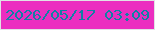 文字の大きさ：1、枠の色：e0e3e5、背景の色：eb2ec0、文字の色：1380a5 無料ブログパーツのブログ時計