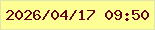 文字の大きさ：1、枠の色：e0e4a9、背景の色：fdff94、文字の色：640417 無料ブログパーツのブログ時計