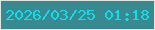 文字の大きさ：5、枠の色：e0e5df、背景の色：398991、文字の色：0fdeed 無料ブログパーツのブログ時計