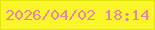 文字の大きさ：3、枠の色：e0e709、背景の色：faf62b、文字の色：e887a1 無料ブログパーツのブログ時計