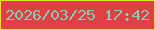文字の大きさ：5、枠の色：e0e724、背景の色：df4145、文字の色：85ceb5 無料ブログパーツのブログ時計