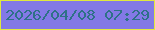 文字の大きさ：2、枠の色：e0e93f、背景の色：8379e6、文字の色：2e7187 無料ブログパーツのブログ時計