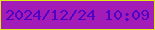 文字の大きさ：5、枠の色：e0ea11、背景の色：a41cb8、文字の色：4f01c4 無料ブログパーツのブログ時計