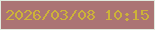 文字の大きさ：5、枠の色：e0eade、背景の色：ab7474、文字の色：cdb239 無料ブログパーツのブログ時計
