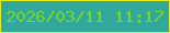 文字の大きさ：3、枠の色：e0eb20、背景の色：32a89d、文字の色：6fd82d 無料ブログパーツのブログ時計