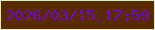 文字の大きさ：3、枠の色：e0ecc3、背景の色：592a01、文字の色：7205d7 無料ブログパーツのブログ時計