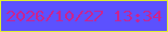 文字の大きさ：4、枠の色：e0ef2f、背景の色：5c51fe、文字の色：c92490 無料ブログパーツのブログ時計