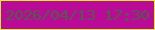 文字の大きさ：3、枠の色：e0f124、背景の色：b90b97、文字の色：525c47 無料ブログパーツのブログ時計