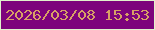 文字の大きさ：1、枠の色：e0f1cc、背景の色：7d037c、文字の色：d8a065 無料ブログパーツのブログ時計