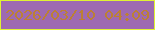 文字の大きさ：4、枠の色：e0f333、背景の色：9e6ab1、文字の色：bc8034 無料ブログパーツのブログ時計