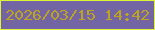文字の大きさ：5、枠の色：e0f436、背景の色：7364a3、文字の色：bea223 無料ブログパーツのブログ時計