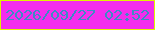 文字の大きさ：3、枠の色：e0f500、背景の色：f42ded、文字の色：3d8bc5 無料ブログパーツのブログ時計