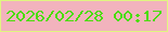文字の大きさ：5、枠の色：e0f580、背景の色：f2b3bd、文字の色：4add06 無料ブログパーツのブログ時計