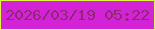 文字の大きさ：2、枠の色：e0f749、背景の色：d423d7、文字の色：8e2875 無料ブログパーツのブログ時計