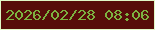 文字の大きさ：2、枠の色：e0f8c6、背景の色：570d09、文字の色：7cb240 無料ブログパーツのブログ時計