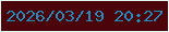 文字の大きさ：5、枠の色：e0f9f3、背景の色：4b0409、文字の色：228cbc 無料ブログパーツのブログ時計