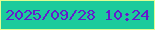 文字の大きさ：5、枠の色：e0fe93、背景の色：1ccb9c、文字の色：641bcc 無料ブログパーツのブログ時計