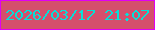 文字の大きさ：5、枠の色：e100f5、背景の色：d54f6c、文字の色：04e0d8 無料ブログパーツのブログ時計
