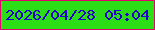 文字の大きさ：4、枠の色：e1016e、背景の色：2bde16、文字の色：2201cf 無料ブログパーツのブログ時計