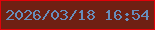 文字の大きさ：4、枠の色：e10209、背景の色：6f2013、文字の色：678ebb 無料ブログパーツのブログ時計