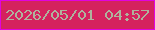 文字の大きさ：4、枠の色：e103df、背景の色：d5225e、文字の色：afb29d 無料ブログパーツのブログ時計