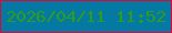文字の大きさ：5、枠の色：e10636、背景の色：0379a4、文字の色：2e9c1f 無料ブログパーツのブログ時計